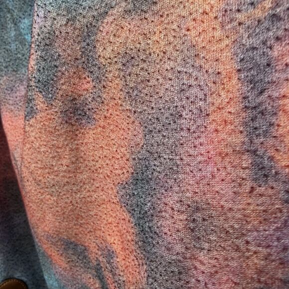 Wanakome Cowl Neck Pullover Size Small Tie Dye Hood Pocket Heavyweight Coral - Picture 12 of 16